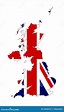 Silueta Y Bandera Del Mapa De Reino Unido Ilustración del Vector ...