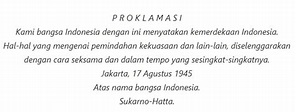 Teks Proklamasi Kemerdekaan Republik Indonesia (Klad, Otentik & EYD ...