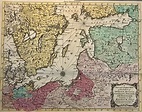 Mapa Vintage: Mar Báltico circa 1757 Regalo Geografía Viaje - Etsy España