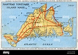 Karte von Martha's Vineyard, Massachusetts, USA. Datum: 1923 ...