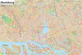 Große detaillierte stadtplan von Hamburg