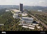 Aerial view of the University of Haifa on the summit of mount Carmel ...