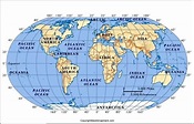 Mapamundi con longitud y latitud [GRATUITO en PDF]