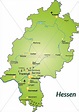 Inselkarte von Hessen als Übersichtskarte in Grün - Lizenzfreies Bild ...