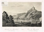 Ansicht von Braubach und der Marksburg (Rhein). Vue de Braubach et du ...