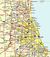 Chicago mapa - mapa de la Ciudad de Chicago (Estados unidos de América)