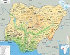 Physical Map of Nigeria - Ezilon Maps