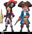 Pirata de dibujos animados para niños Imagen Vector de stock - Alamy