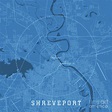 Shreveport LA City Vector Road Map Blue Text Digital Art by Frank ...
