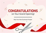 Grand Opening Congratulations Card Template in PSD, Illustrator, Google ...