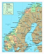 Mapa político y administrativo de Noruega con carreteras y ciudades ...