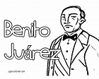 Dibujos para colorear de Benito Juárez - Jugar y Colorear