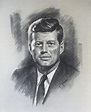 JFK portrait Drawing by J Pat Denman - Pixels