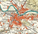 Plan de la ville de Dresde Dresden environs historique carte