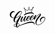 Premium Vector | Queen text trendy lettering for print design queen ...