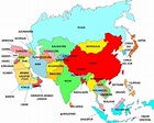 Mapa con los países de Asia | Saber es breve