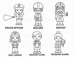 Community Helpers Coloring Pages Printable Instant | Etsy