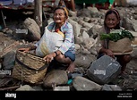 Elder Hanunoo Mangyan women at rest while attending a Mangyan market ...