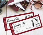 Editable Boarding Pass Template Surprise Airline Gift Modern - Etsy ...