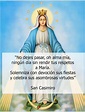 Celebra sus virtudes | Virgen maría frases, Frases de santos, Oraciones ...