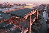 A photo of the collapsed Cyprus Structure after the 1989 San Francisco ...