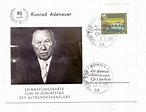 POLITIK - KONRAD ADENAUER, Erinnerungskarte zum 90. Geburtstag 1966 Nr ...