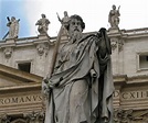 Saint Paul statue in front of St. Peter's Basilica