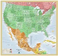 USA and Mexico Wall Map | Maps.com.com