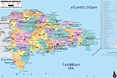Large political and administrative map of Dominican Republic with roads ...