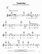 The Beatles Yesterday sheet music, notes and chords. This Pop score ...
