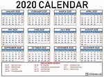 Free Printable 2020 Calendar | 123Calendars.com
