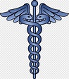 Arztlogo Medizin, s von medizinischen Symbolen, Blau, Caduceus als ...