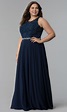 Beaded-Lace-Applique Plus-Size Long Prom dress | Plus prom dresses ...