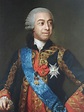an old painting of a man wearing a blue, red and gold uniform with a ...