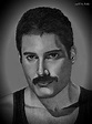 Freddie Mercury / Queen - Dibujo a lápiz carbón sobre canson. | Retrato ...