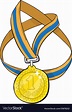 Cartoon image first place medal Royalty Free Vector Image