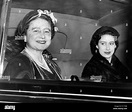 The Queen Mother Elizabeth Bowes-Lyon in car with daughter Stock Photo ...