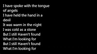 U2-I Still Haven't Found What I'm Looking For [LYRICS] - YouTube