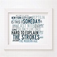 The Strokes limited edition typography lyrics art print, signed and ...