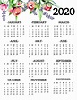 Free Printable 2020 Calendar Yearly One Page Floral - Paper Trail Design
