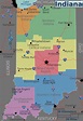 Large detailed regions map of Indiana state. Indiana state large ...