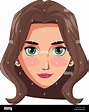 Mujer joven rostro cartoon Imagen Vector de stock - Alamy