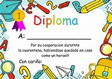 Diplomas Infantiles para premiar la cuarentena | Modelos de diplomas ...