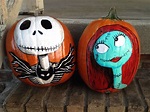 Nightmare before Christmas Jack and Sally hand painted pumpkins ...