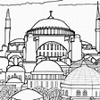 HAGIA SOPHIA de Istambul: Desenhos para Imprimir e Pintar!