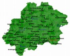 Sauerland Karte & Landkarte | Sauerland Orte und Städte im Überblick