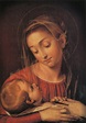 Heiligenbild Maria mit Jesuskind Madonna Postkartenformat