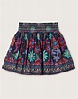 Tapestry Floral Twill Skirt Blue