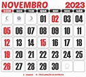 Calendário 2023 Novembro - Imagem Legal