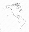 Vector illustration with map of North and South America continent ...